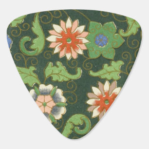 Antique Chinese Cloisonne Pattern: Jade Green Guitar Pick