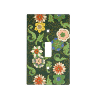 Antique Chinese Cloisonne Pattern: Jade Green Light Switch Cover