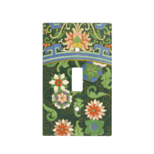 Antique Chinese Cloisonne Pattern: Jade Green Light Switch Cover