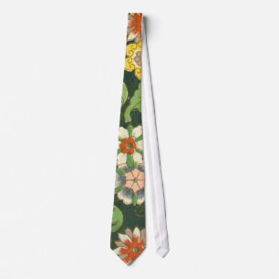 Antique Chinese Cloisonne Pattern: Jade Green Neck Tie