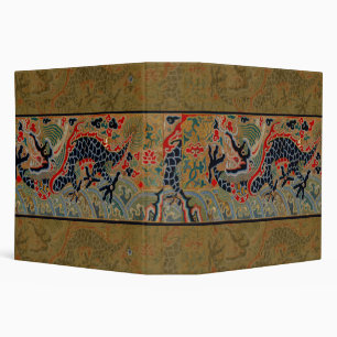 Antique Chinese Dragon Silk Embroidery Pattern Binder