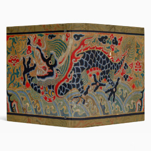 Antique Chinese Dragon Silk Embroidery Pattern Binder