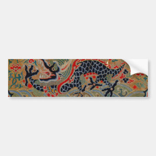 Antique Chinese Dragon Silk Embroidery Pattern Bumper Sticker
