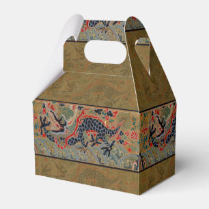 Antique Chinese Dragon Silk Embroidery Pattern Favor Boxes