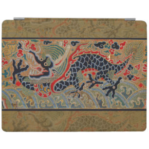 Antique Chinese Dragon Silk Embroidery Pattern iPad Smart Cover