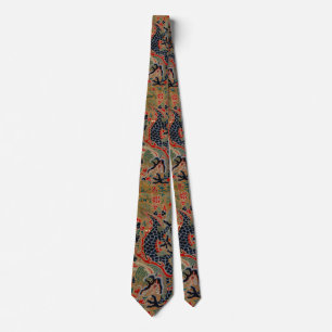 Antique Chinese Dragon Silk Embroidery Pattern Neck Tie