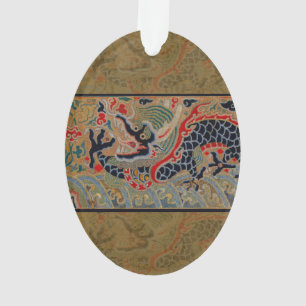 Antique Chinese Dragon Silk Embroidery Pattern Ornament
