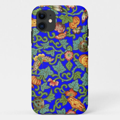 Antique Chinese Porcelain flowers and Butterflies  iPhone 11 Case