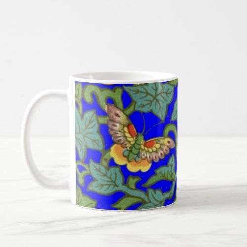 Antique Chinese Porcelain flowers and Butterflies  Coffee Mug