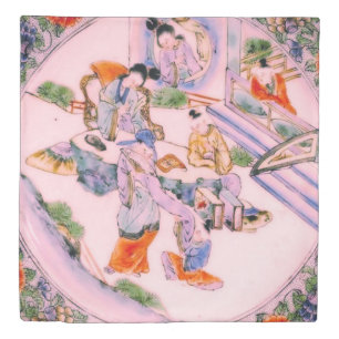 Antique Chinese Vintage Pink Chinoiserie Floral Duvet Cover