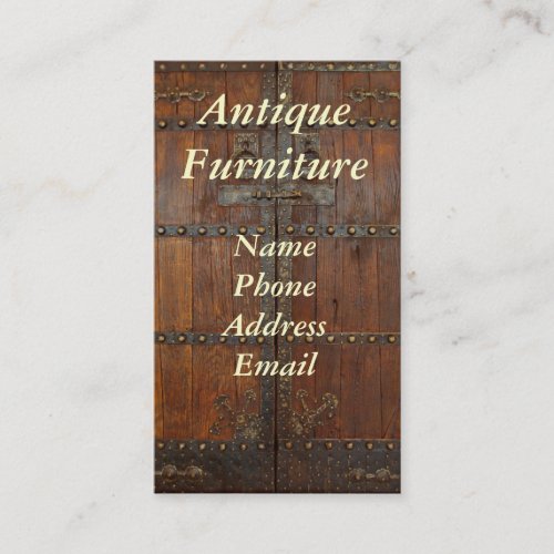 Antique Chinese Wardrobe with Brass Fittings Business Card Template
