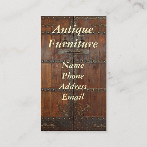 Customizable Antique Chinese Wardrobe with Brass Fittings Business Card Template