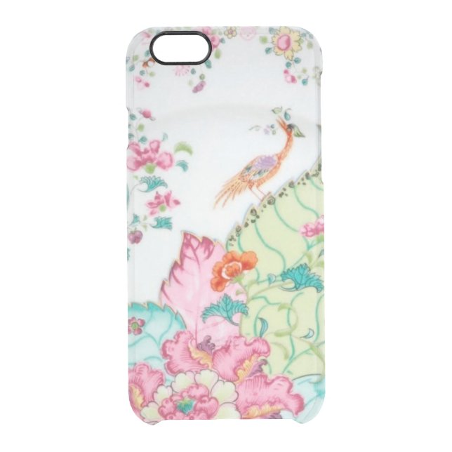 Antique chinoiserie china porcelain bird pattern uncommon iPhone case (Back)