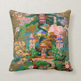 Antique Chinoiserie Design Pagoda Pillow