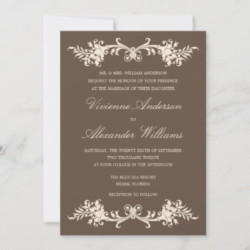 ANTIQUE CHOCOLATE  | WEDDING INVITATION
