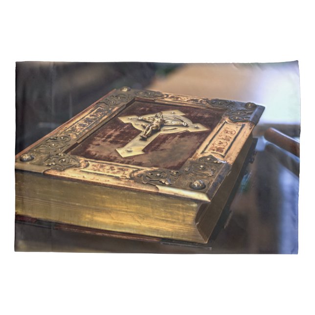 Antique Christian Bible Pillow Case (Back)