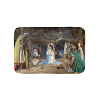 Antique Christmas Nativity Scene Bath Mat