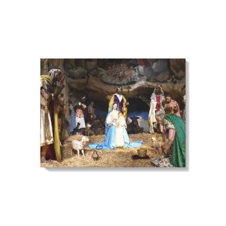 Antique Christmas Nativity Scene Canvas Print