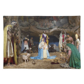 Antique Christmas Nativity Scene Cloth Placemat