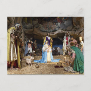 Antique Christmas Nativity Scene Holiday Postcard