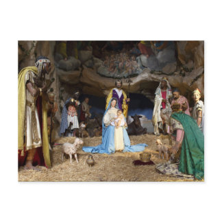 Antique Christmas Nativity Scene Holiday Postcard