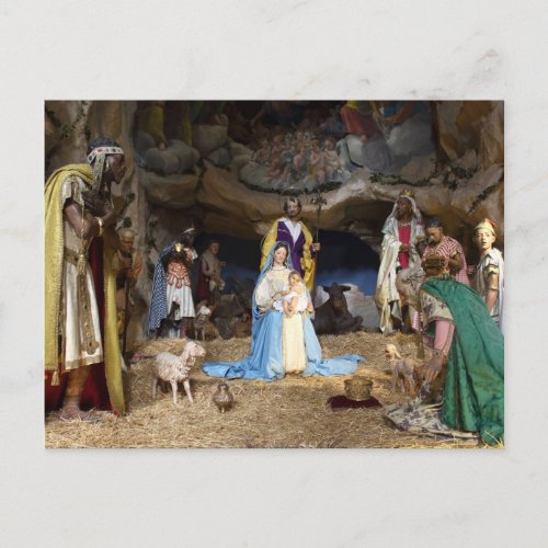 Antique Christmas Nativity Scene Holiday Postcard