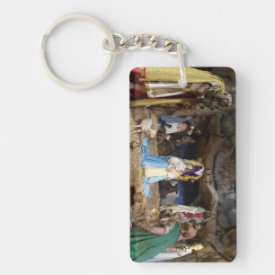 Antique Christmas Nativity Scene Keychain
