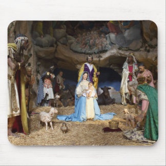 Antique Christmas Nativity Scene Mouse Pad