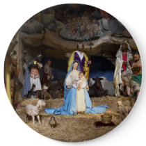 Antique Christmas Nativity Scene Pinback Button