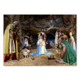 Antique Christmas Nativity Scene Table Number