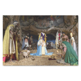Antique Christmas Nativity Scene Tissue Paper