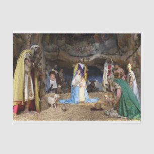 Antique Christmas Nativity Scene Tissue Paper