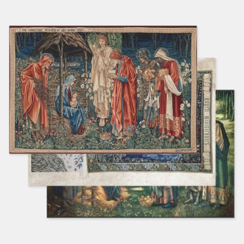 ANTIQUE CHRISTMAS TAPESTRY COLLECTION BY MORRIS WRAPPING PAPER SHEETS