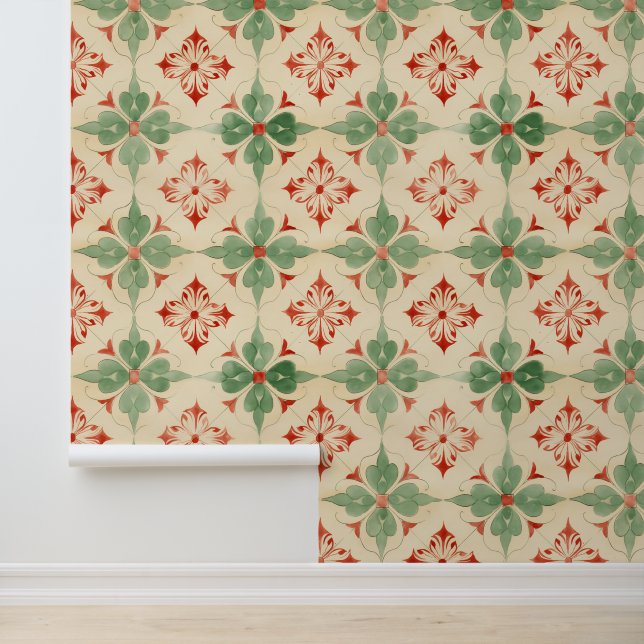 Antique Christmas Tile Wallpaper (Application)