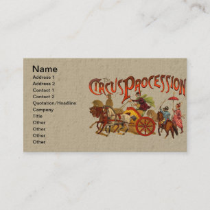 Antique Circus Parade Clowns Horses Business Card