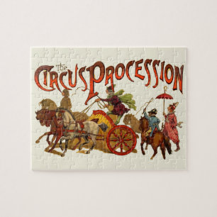 Antique Circus Parade Clowns Horses Jigsaw Puzzle