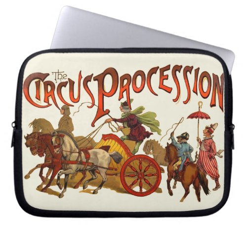Antique Circus Parade Clowns Horses Laptop Sleeve