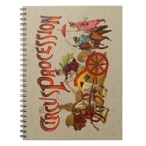 Antique Circus Parade Clowns Horses Notebook