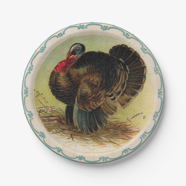 Antique Clapsaddle Thanksgiving Dinner Paper Plate (Front)