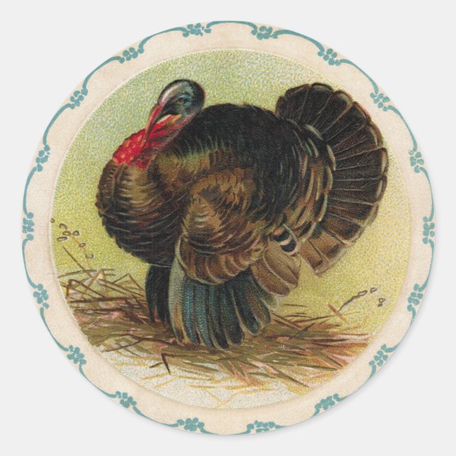 Antique Clapsaddle Turkey Sticker (Front)
