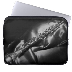 Antique clarinet still life, B&W Laptop Sleeve