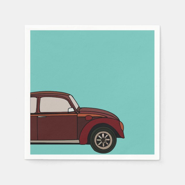 Antique Classic Car Birthday Napkins (Front)