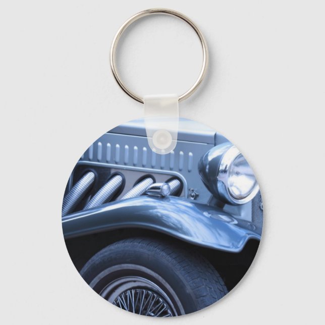 Antique Classic Vintage Car Chrome and Lights Keychain (Front)