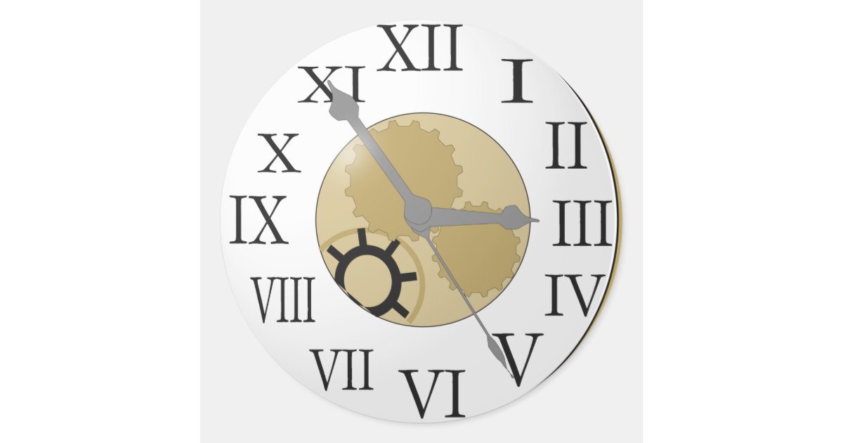 Antique Clock Classic Round Sticker | Zazzle