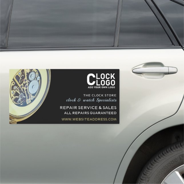 Antique Clock, Horologist Car Magnet (In Situ)