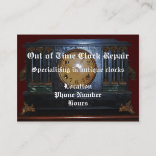 Antique Clock Repair Business Card
