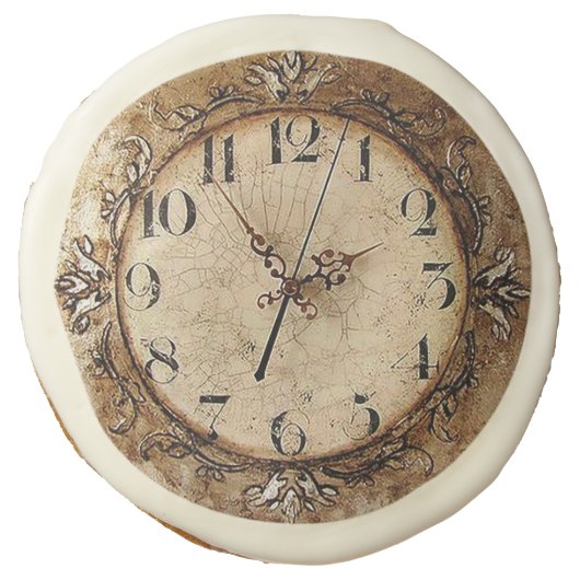Antique Clock Sugar Cookie (Front)