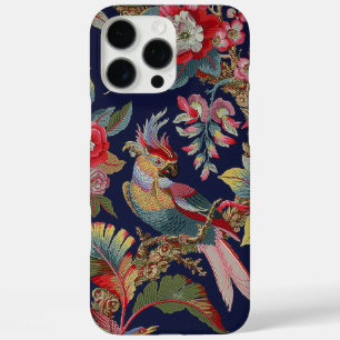Antique Cockatoo Parrot with Flowers iPhone 16 Pro Max Case
