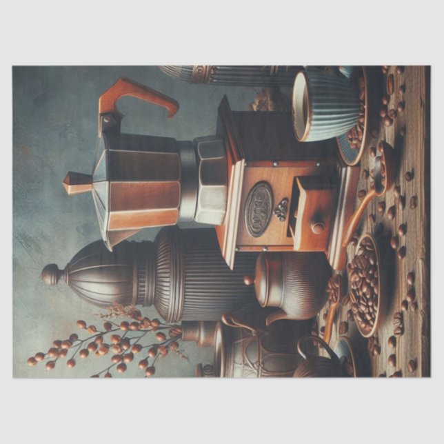 Antique Coffee Grinder Cups  Tissue Paper (Front)