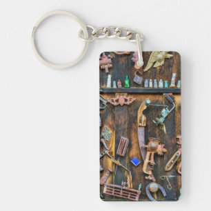 Antique collection on wall keychain